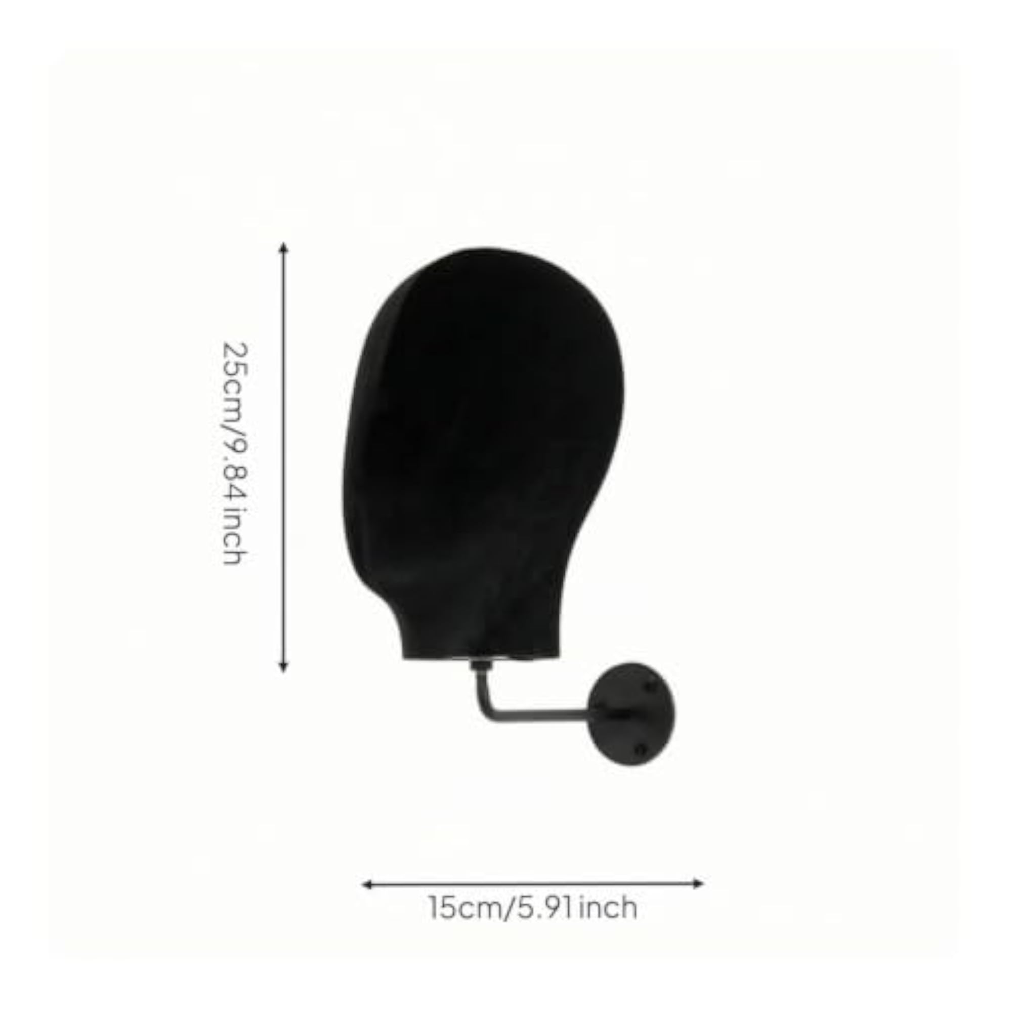 Textile-Covered Wall-Mounted Mannequin Head for Boutique Display